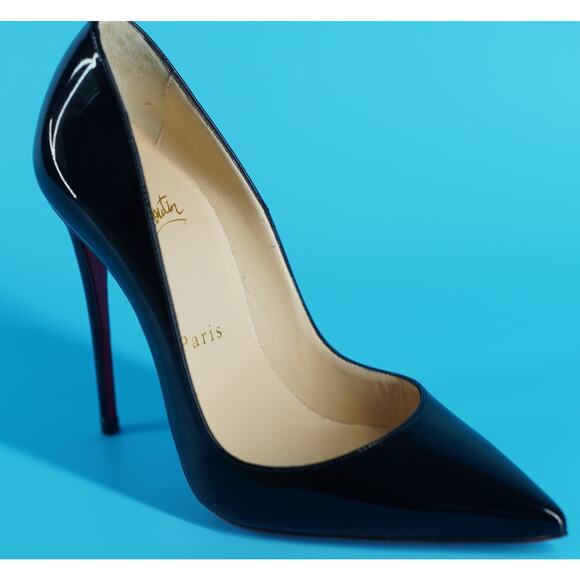 Christian Louboutin So Kate Black Patent Pointy High Heel Pumps SZ 35.5 $895 - Picture 1 of 12